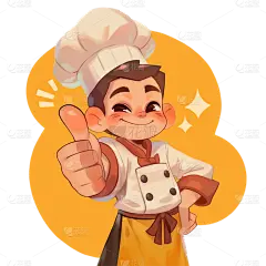 人物系列手绘风戴厨师帽厨师元素