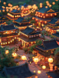 元宵节小镇素材图AI图