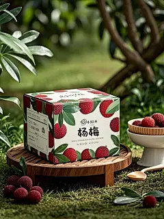 水果定制｜杨梅手绘插画简约包装设计 - 小红书