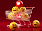 Emoji Store 3d artist reaction c4d store emoji 3d art 3d modeling render ux ui website redshift illustration cinema4d web icon branding design art