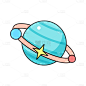 卡通感教育培训星球元素贴纸