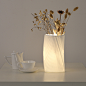 堆蜜糖创意家居-创意台灯装饰陶瓷DIY白色插花时尚卧室床头客厅书房现代简约台灯
