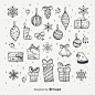 Free vector hand drawn christmas element collection