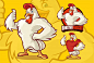 鸡logo标志LOGO，炸鸡店餐厅标志吉祥物矢量图素材