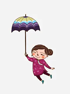 卡通下雨插画高清素材 下雨 打伞 插画 雨伞 免抠png 设计图片 免费下载