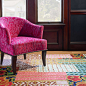 Elm Patchwork Multi Hand Micro Hooked Wool Rug : Pops of fuschia and cinnabar stand out in this patchwork-inspired, 100% wool rug, handmade in India. Inspired by a still-life painting our designers discovered and loved, it utilizes a micro-hooked wool con