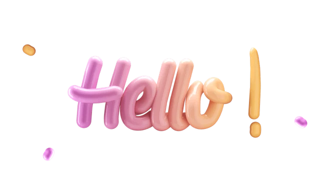 hello 3d lettering-花瓣网