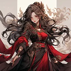 AI动漫人物插画素材 游戏原画角色概念设定 服装设计参考 临摹图-淘宝网