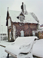 Snow covered gate keepers cottage, covered in Boston Ivy, Sandwell, England. A photo from each month of 2013 - February.