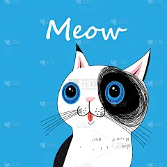 矢量肖像的一个有趣的大猫
