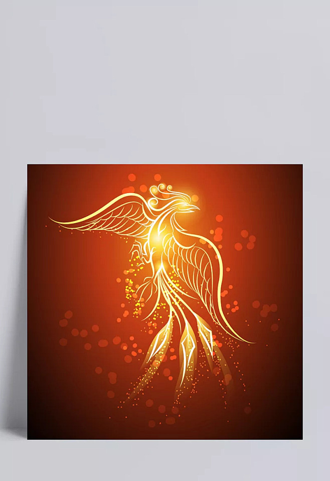 美丽的火焰凤凰设计矢量素材泯灭重生不死鸟中国文化古典神兽火凤凰
