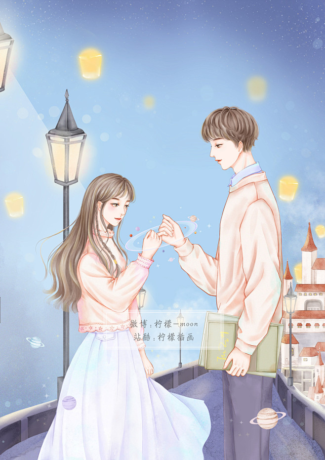 夜景～～_柠檬-moon__插画师作品_...
