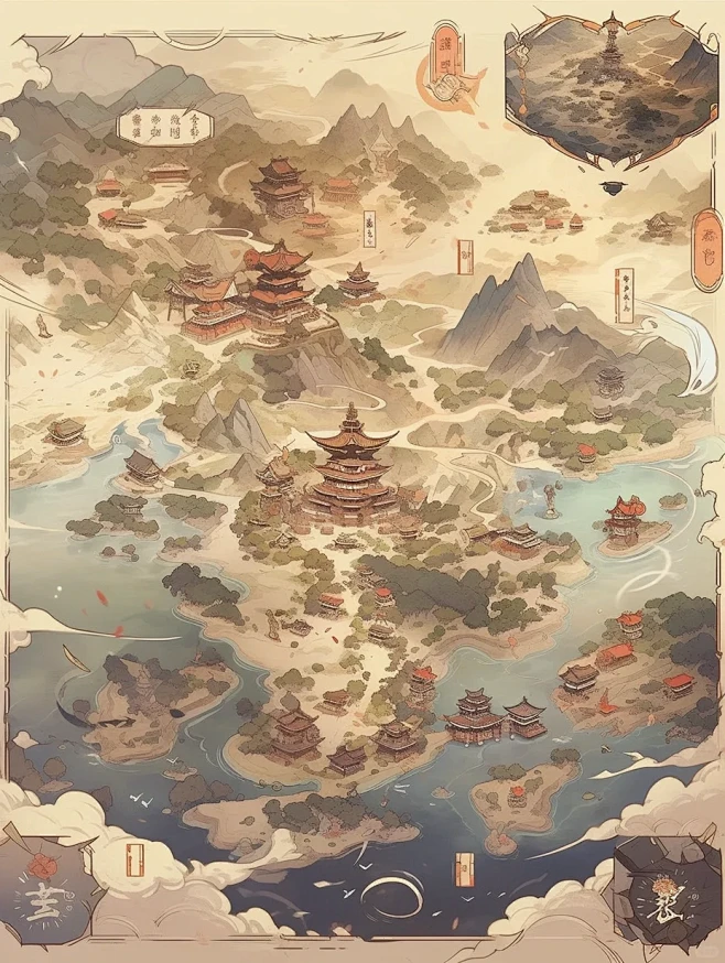 Ai绘画|古风地图系列