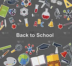 背景返回学校与学校的培训附件。