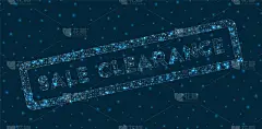 销售清关字在数字风格。