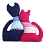【自在+】我们天生是一对 猫猫靠垫靠枕抱枕 创意情侣婚庆礼物