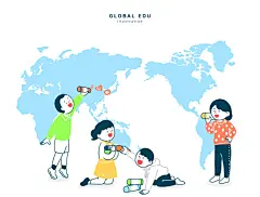 创意手绘少儿学习教育培训课外兴趣机构辅导插画海报设计素材S788-淘宝网