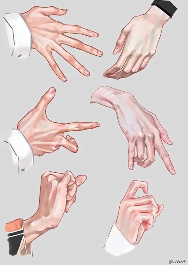 手怎么画？不同动作的手部绘画参考！插画_动漫教程每日讲画_原创文章- (8)