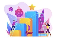 团队协作简约扁平轻松办公工作统计智能应用插画18