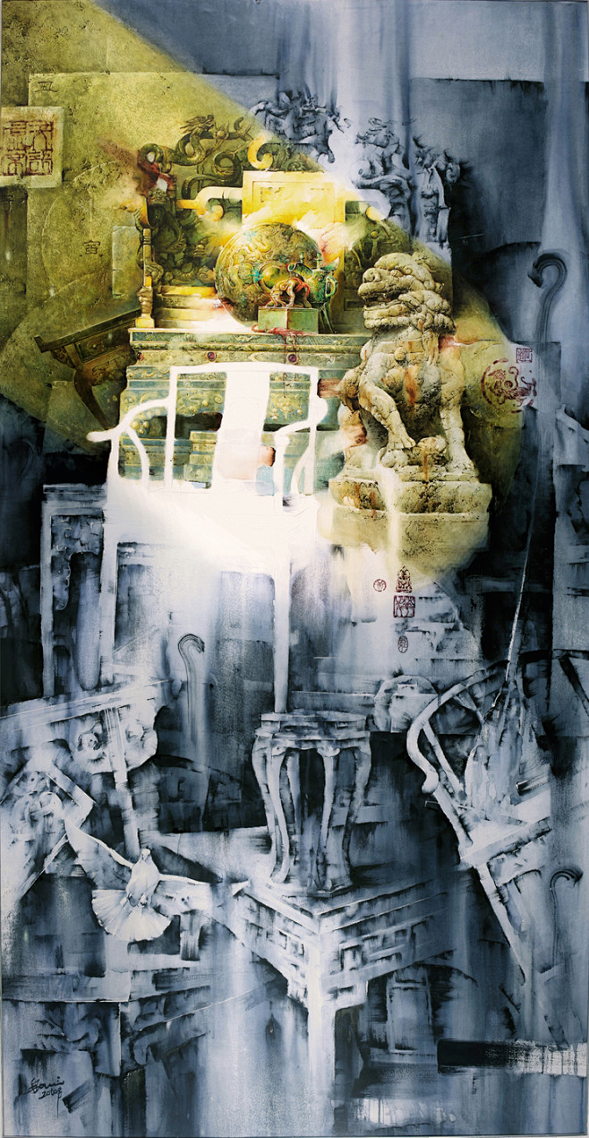 天语系列水彩黄华兆艺术作品精选原图尺寸740x1428px