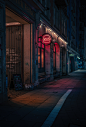 Cyberpunk dark hamburg lowlight neon lights night Photography  Street