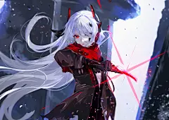 双战？（白发持刀少女）