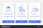 Vector Illustration of onboarding app screens and flat line web icons for e-commerce mobile apps . Modern interface UX, UI GUI screen template for mobile smart phone. Concept delivery service.