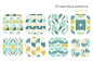 复古优雅的几何图案无缝拼接矢量素材 Vintage geometry patterns collection