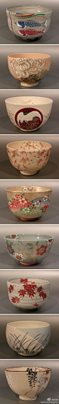 画片集颜色低调，整体却很华丽的日式抹茶碗.