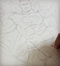 Sketching. #gillescrofta #tomcoleman #superman #superhero