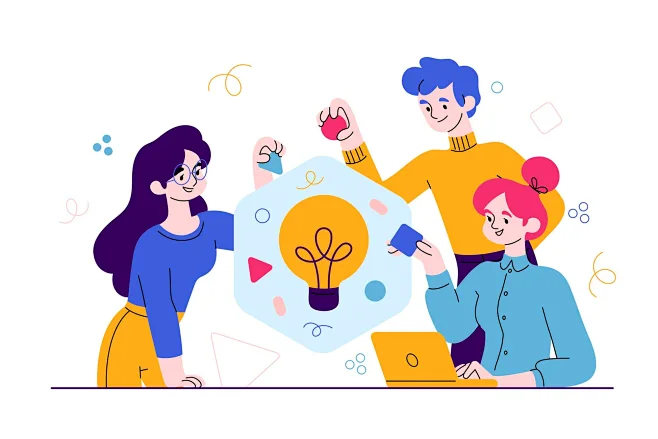 Free vector hand drawn colorful innovation concept-花瓣网