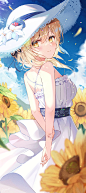 Kokonex  二次元少女  动漫壁纸  
原神  荧  白色连衣裙  向日葵