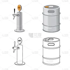 分离着色,吧台,图标,含酒精饮料,金属,水龙头,图像,收集,装饰