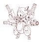 K-1TTY, Rich Carey : Cute mech design.
At age 17 she is already head of the R&D department of mechanical engineering. Other scientists find her work unorthodox, but because she is such a high rank she has the authority to make whatever she wants.
She 