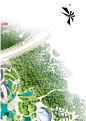 2023居住区滨水公园广场规划景观彩色总平面ps素材城市规划ps彩平