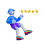 Boy Giving Rating Star  3D Illustration