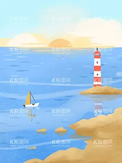 夏日海滩风景  - 源文件下载【酷图网】夏日海滩,旅游,唯美,创意,背景