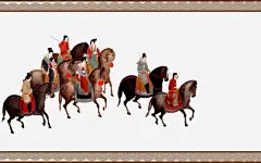 骑马画卷高清素材 中式 古代 画卷 骑马 免抠png 设计图片 免费下载