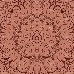 东方花卉图案。曼荼罗的设计。矢量插图。手绘万花筒背景。红砖色