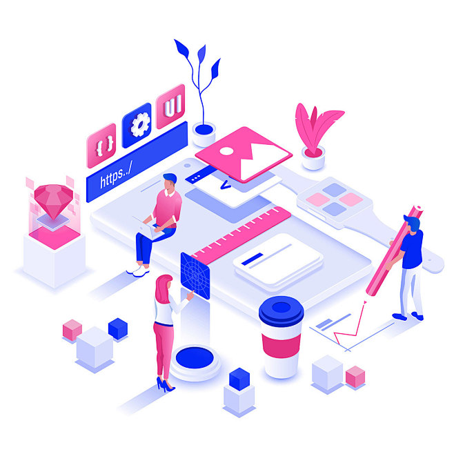 Isometric people cha...