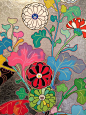 Murakami Mylar wall cover : wallpaper : modern psychedelic