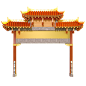 中国风古风古典屋檐木头房顶透明免抠PNG图案 PS设计素材元素 (72)