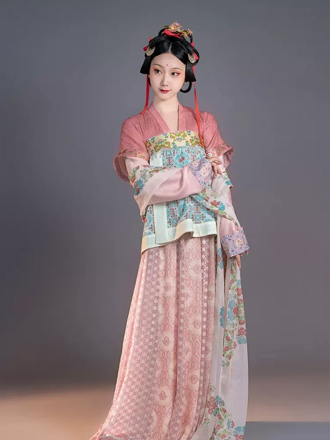 裳宫语唐小七唐制汉服女复原风原创织金唐背子圆领齐胸襦裙春夏秋 淘宝网 花瓣网 