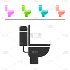 分离着色,白色背景,抽水马桶,图标,银色,室内,瓷器,干净,概念,卫生