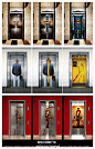 电梯里的电影宣传创意海报《超人》《杀死比尔2》《生化危机3》。这样的广告出现在电梯里会不会吓到人呢？