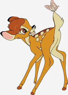 调皮的梅花鹿高清素材 人偶玩具 动物 卡通手绘 卡通蝴蝶 免抠png 设计图片 免费下载