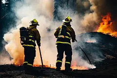 119消防队消防员救火背影摄影图片