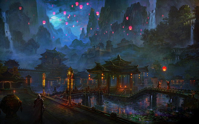 中国风武侠仙侠玄幻 场景建筑原画概念图集 游戏氛围设定资料素材