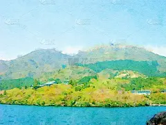 水彩景观背景