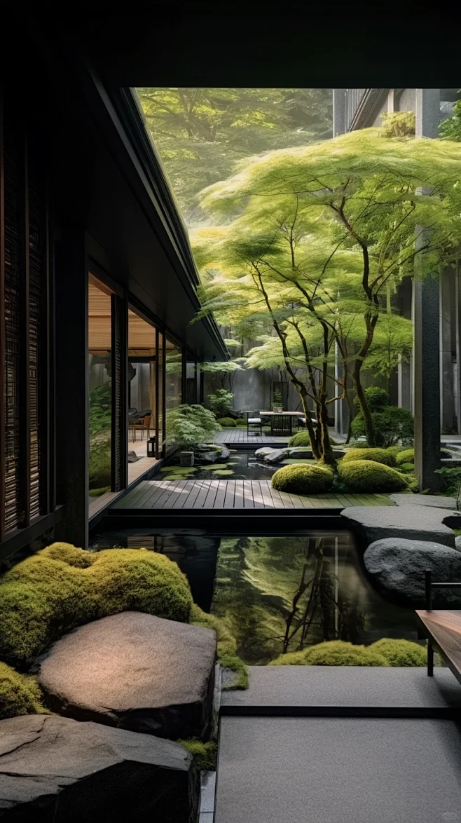 花园设计灵感|禅意中庭图片_中庭庭院景观图片素材-花瓣网